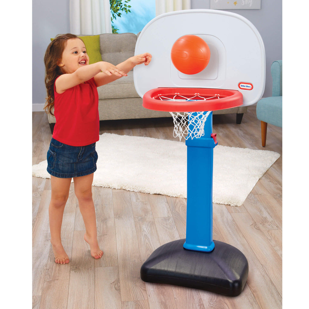 TotSports Easy Score Basketball Set - Adjustable Toddler Hoop with Oversized Rim