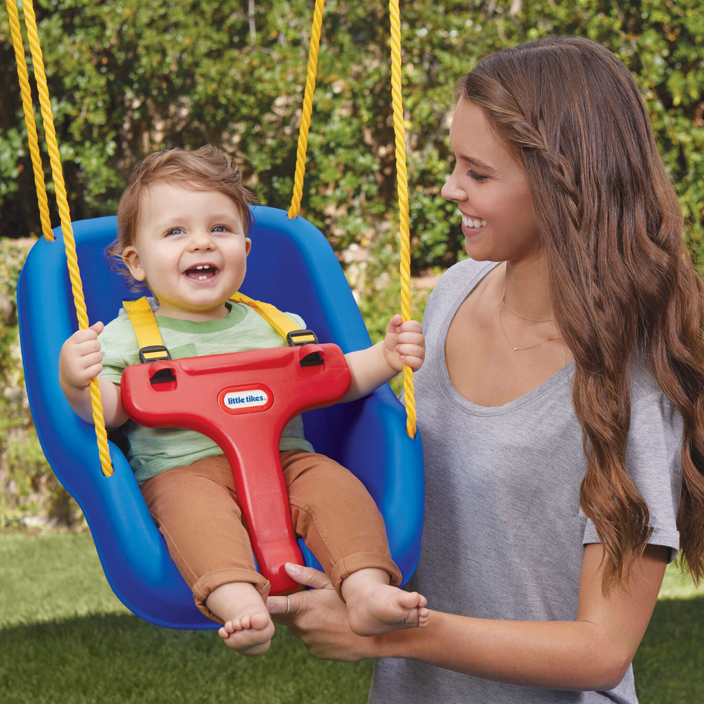 2-in-1 Snug n Secure Swing - Blue - Convertible Baby-to-Toddler Outdoor Swing