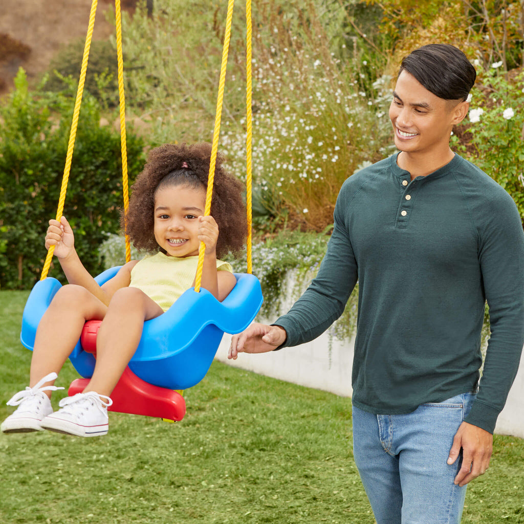 2-in-1 Snug n Secure Swing - Blue - Convertible Baby-to-Toddler Outdoor Swing