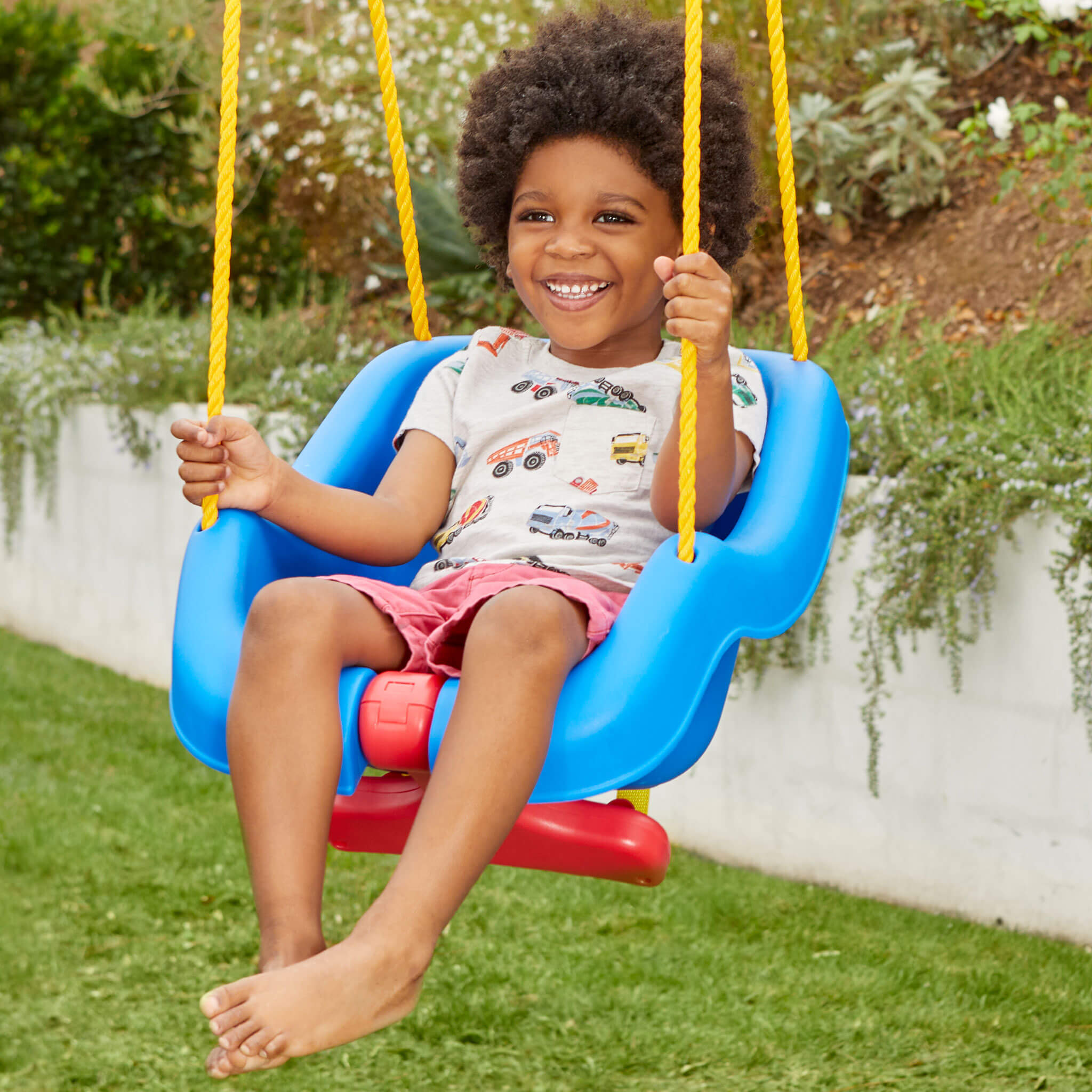 2-in-1 Snug n Secure Swing - Blue - Convertible Baby-to-Toddler Outdoor Swing