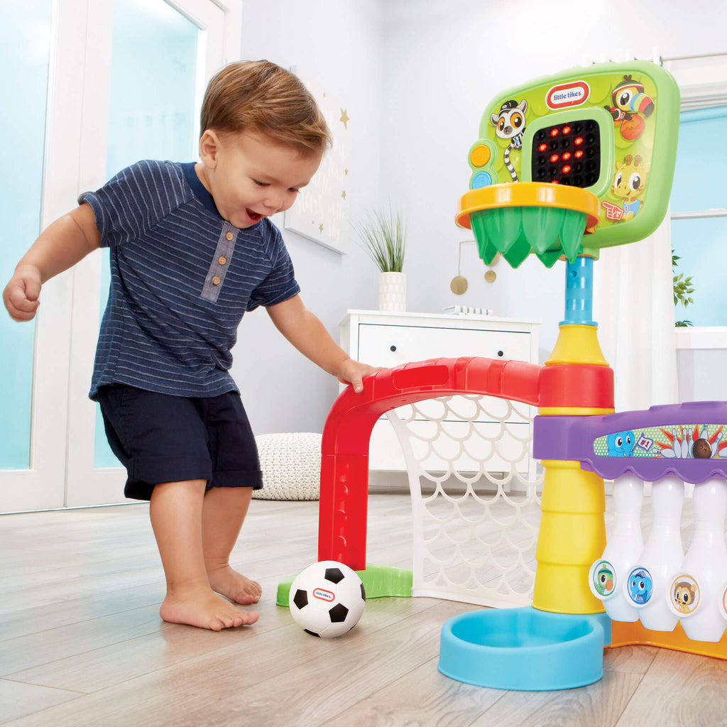 Learn and Play 3-in-1 Sports Zone - Basketball, Soccer and Bowling Activity Center