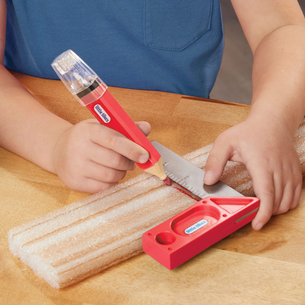 Creative Construction Measure and Cut Set - Kids Measuring and Pretend Cutting Workshop Set
