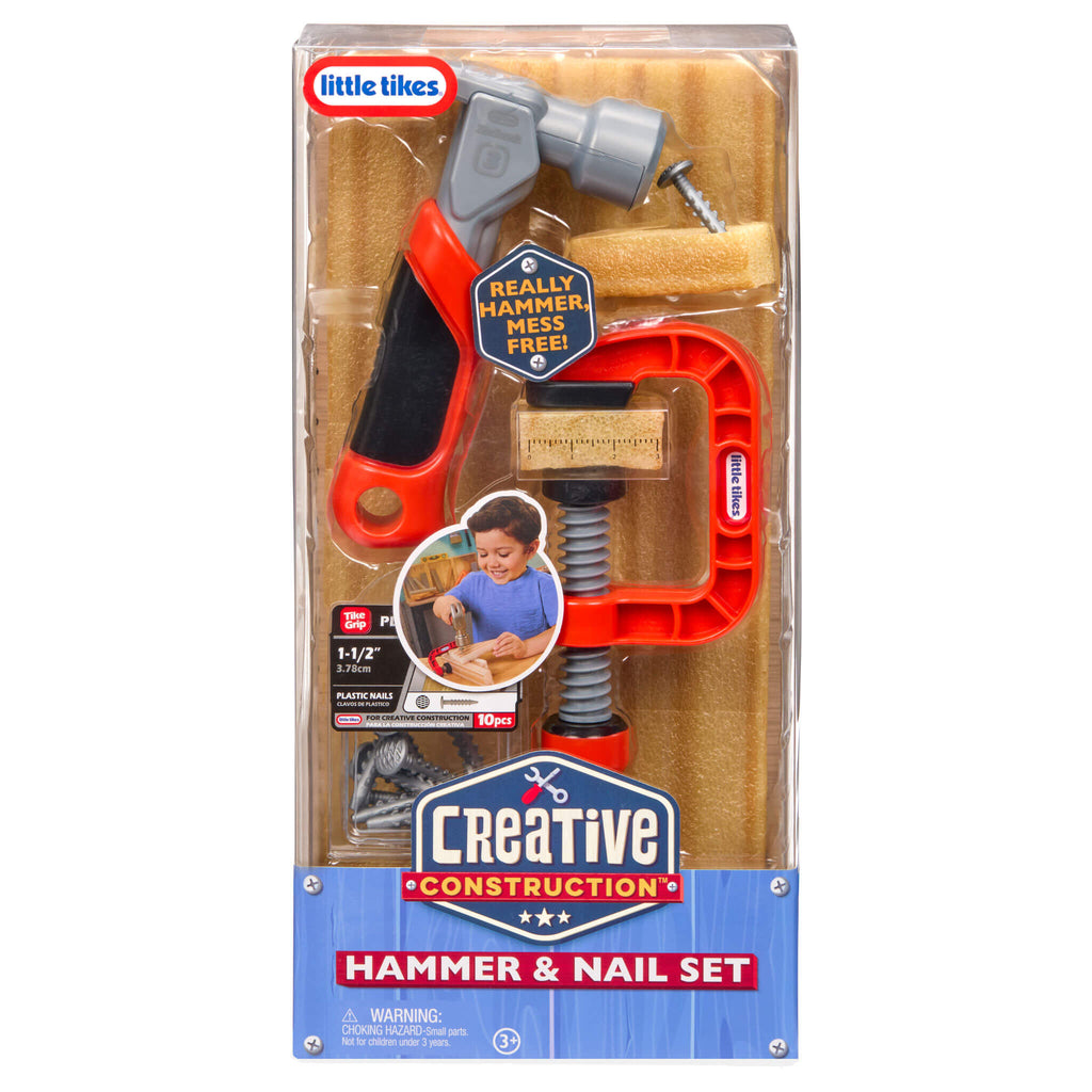 Creative Construction Hammer and Nail Set - Foam Nail Building Set with Kid-Friendly Hammer