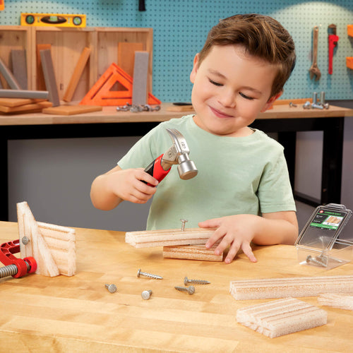 Creative Construction Hammer and Nail Set - Foam Nail Building Set with Kid-Friendly Hammer