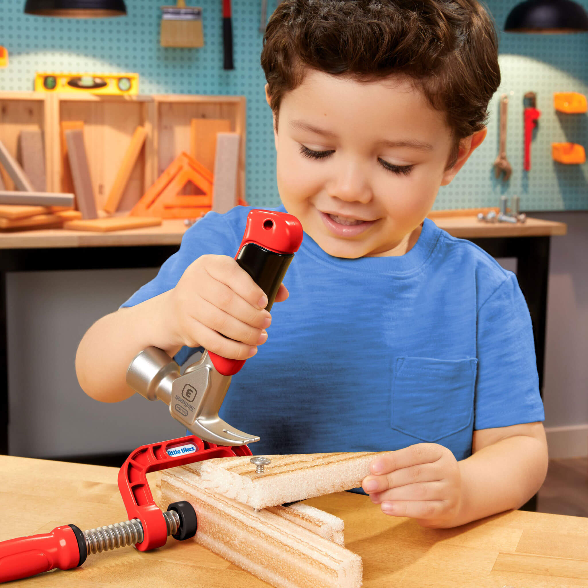 Creative Construction Hammer and Nail Set - Foam Nail Building Set with Kid-Friendly Hammer