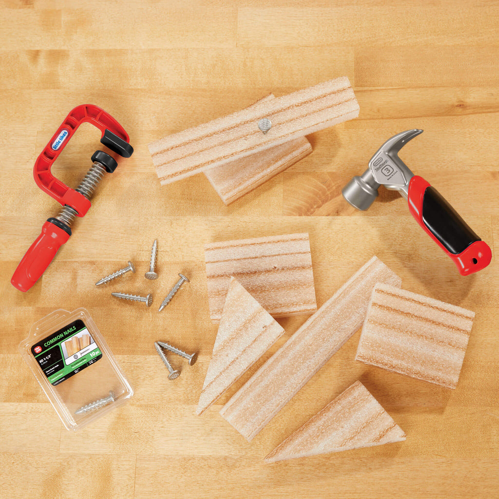 Creative Construction Hammer and Nail Set - Foam Nail Building Set with Kid-Friendly Hammer