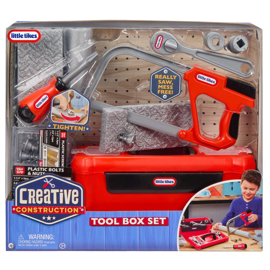 Creative Construction Tool Box Set - Portable Pretend Tool Set for Young Builders