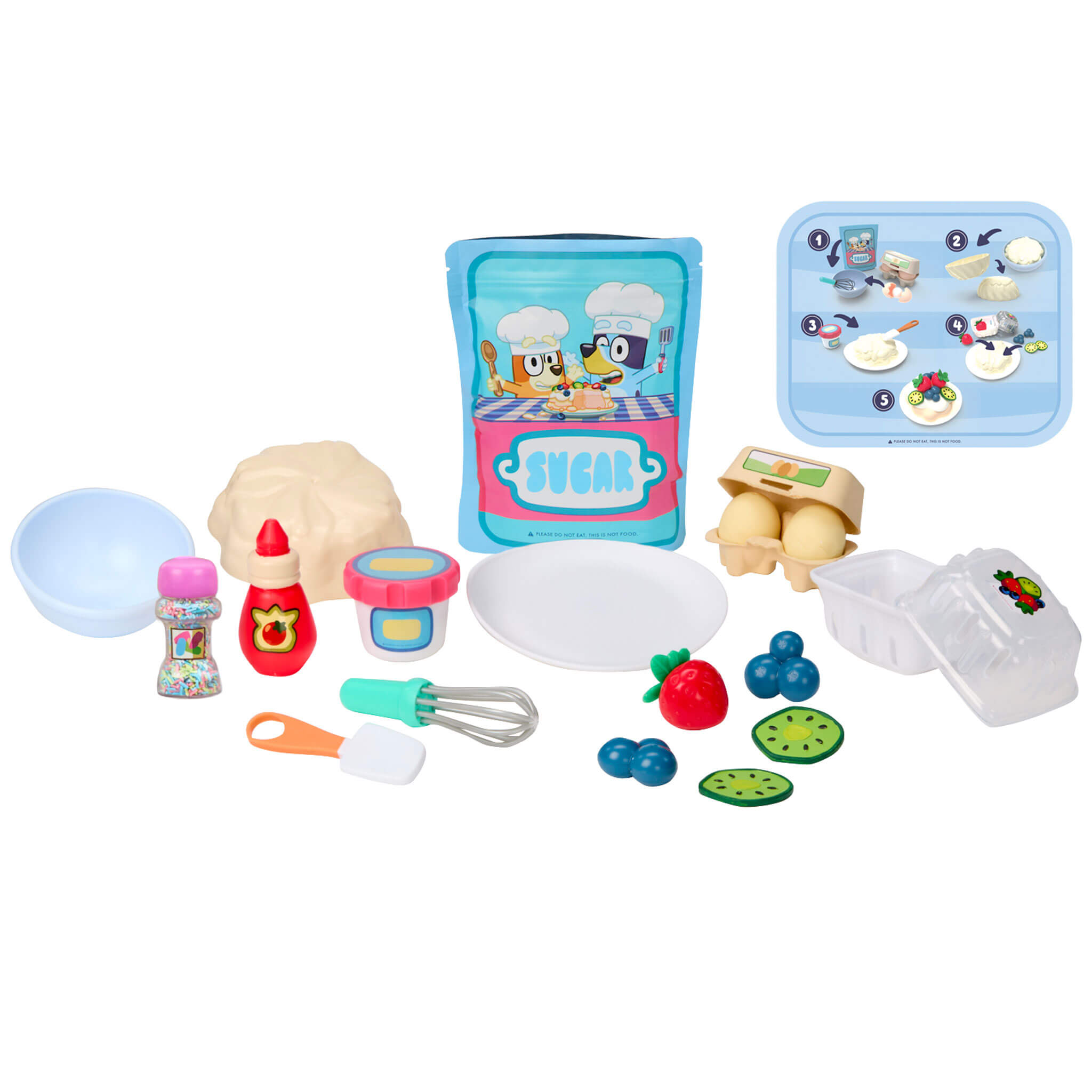 Creative Chefs Bluey - Pavlova Kit - Pretend Dessert Kit with Recipe Cards and Reusable Mix