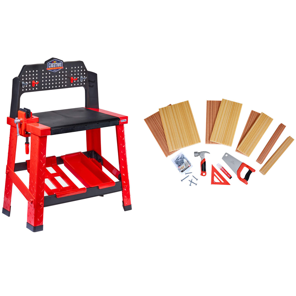 Creative Construction Workbench - Realistic Kids Workbench with Tools and Storage